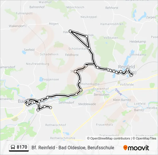 Автобус 8170: карта маршрута