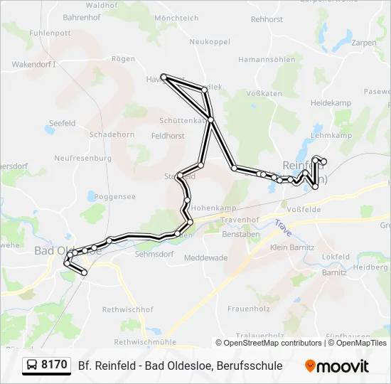 Автобус 8170: карта маршрута
