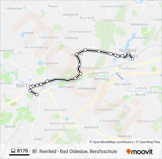 Автобус 8170: карта маршрута