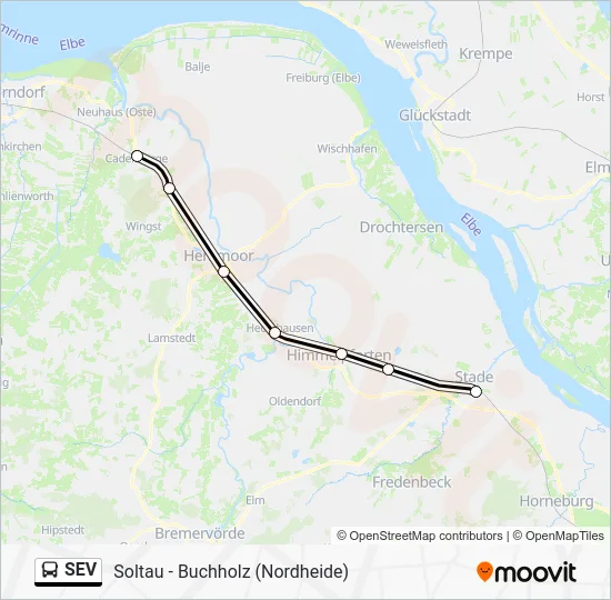 Автобус SEV: карта маршрута