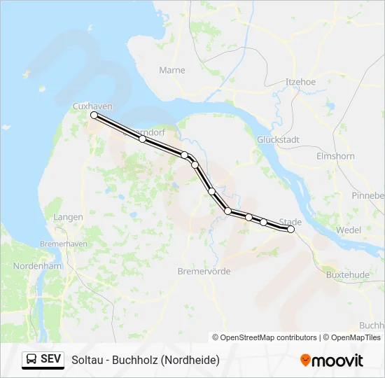 Автобус SEV: карта маршрута