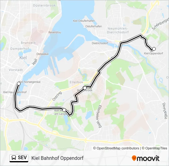 Автобус SEV: карта маршрута