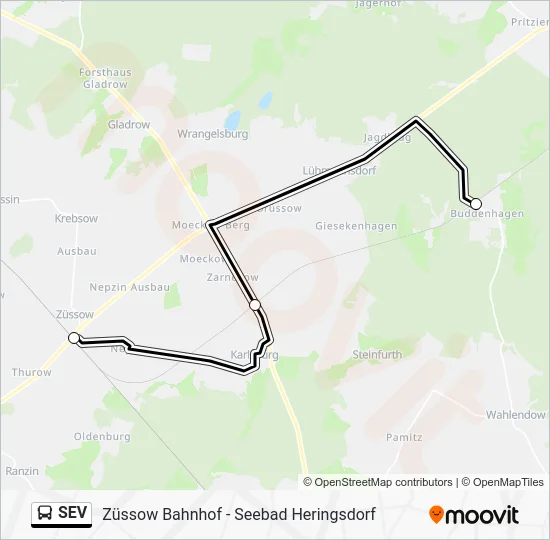 Автобус SEV: карта маршрута
