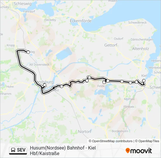 Автобус SEV: карта маршрута