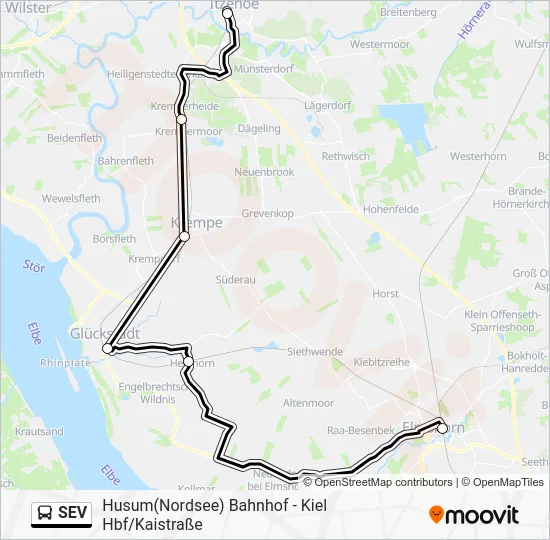Автобус SEV: карта маршрута