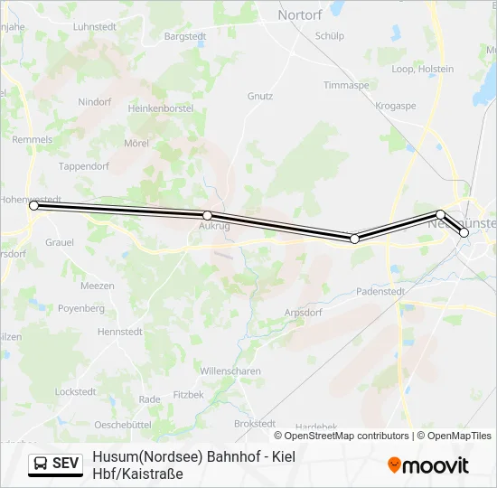 Автобус SEV: карта маршрута