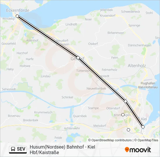 Автобус SEV: карта маршрута