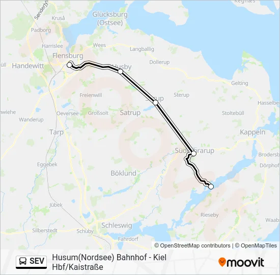 Автобус SEV: карта маршрута