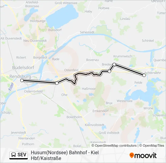 Автобус SEV: карта маршрута