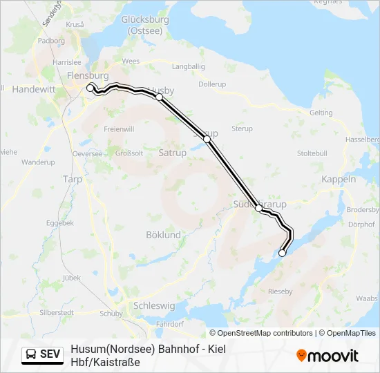 Автобус SEV: карта маршрута