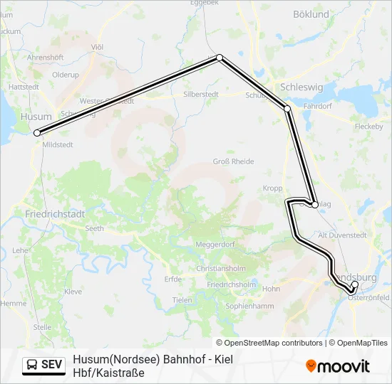Автобус SEV: карта маршрута