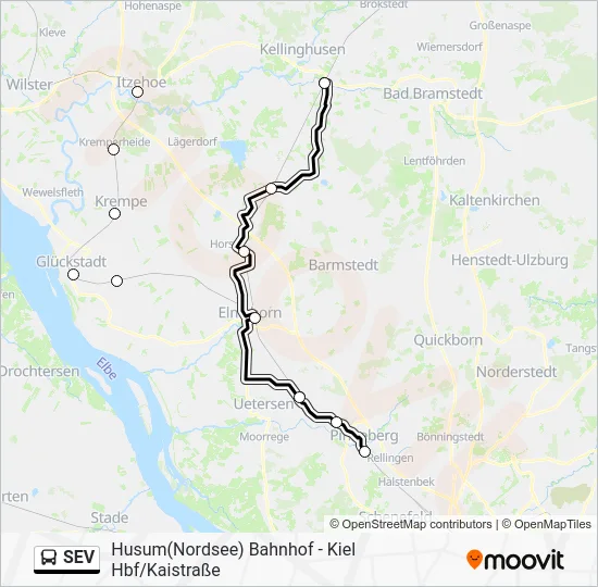 Автобус SEV: карта маршрута