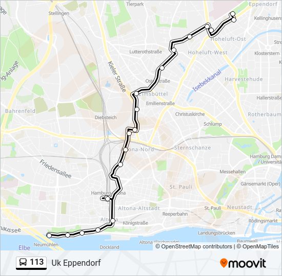 113 bus Line Map