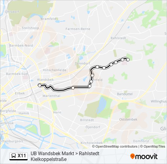 X11 bus Line Map