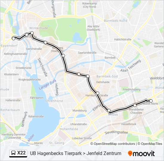 X22 bus Line Map