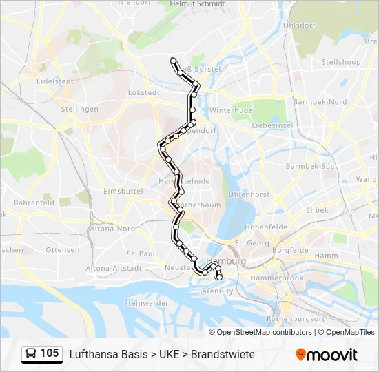 105 Route: Schedules, Stops & Maps - Warnckesweg (Updated)