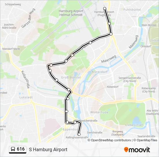 616 Route: Schedules, Stops & Maps - S Hamburg Airport (Updated)