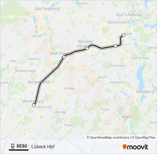 RE80 train Line Map