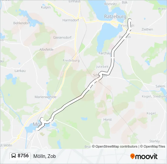 Автобус 8756: карта маршрута
