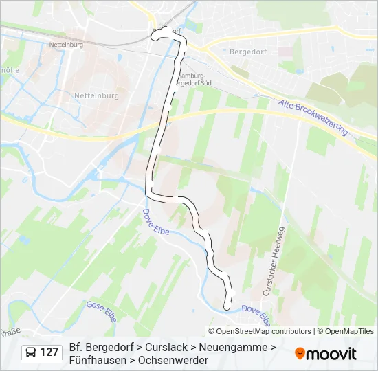 127 Bus Line Map