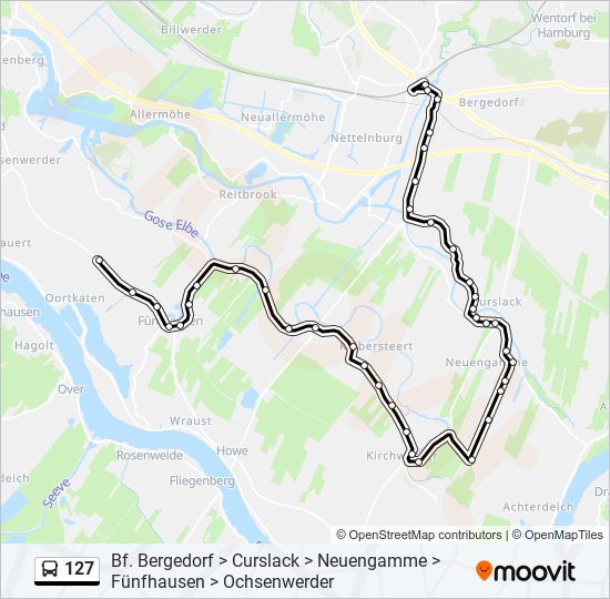 127 bus Line Map