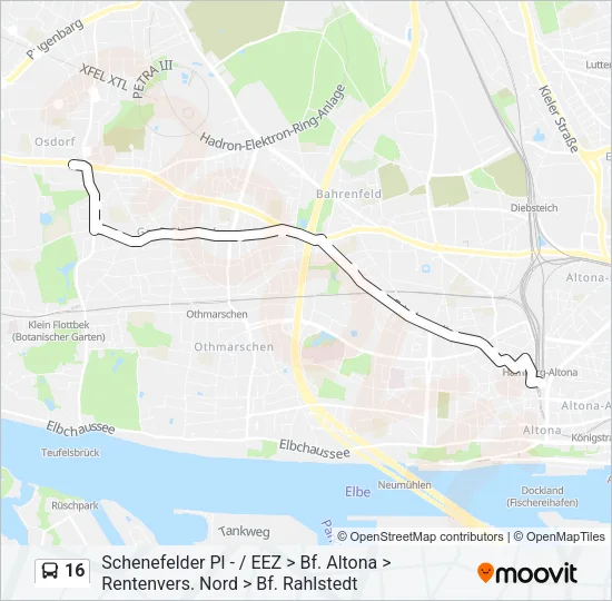 Автобус 16: карта маршрута
