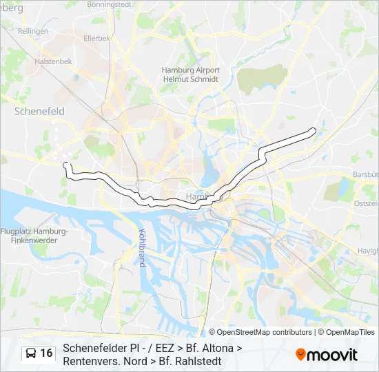 Автобус 16: карта маршрута