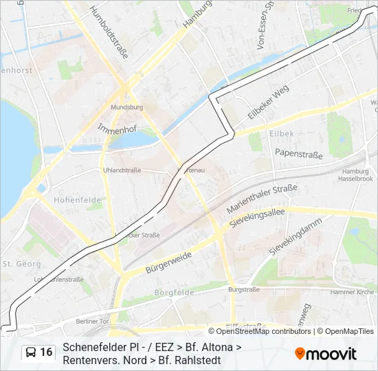 16 Bus Line Map