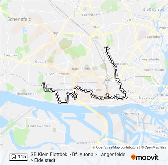 115 bus Line Map