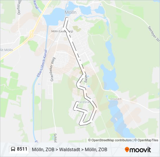 Автобус 8511: карта маршрута