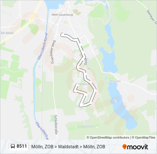 Автобус 8511: карта маршрута