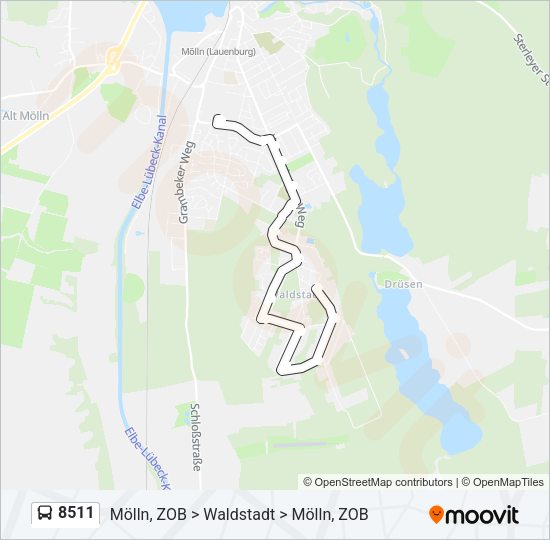 Автобус 8511: карта маршрута