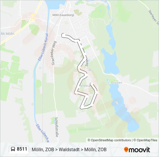 Автобус 8511: карта маршрута