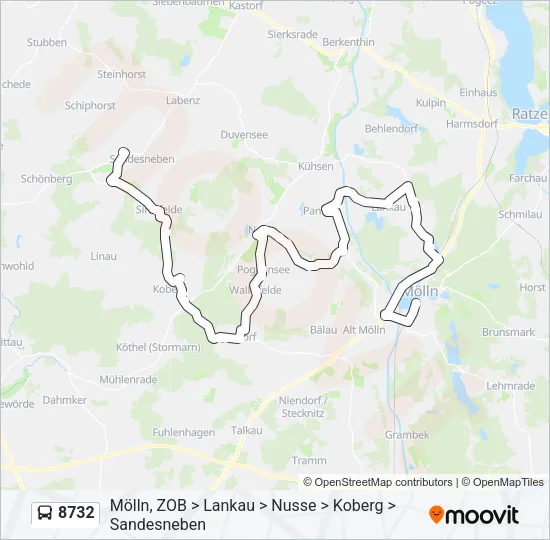 8732 Bus Line Map