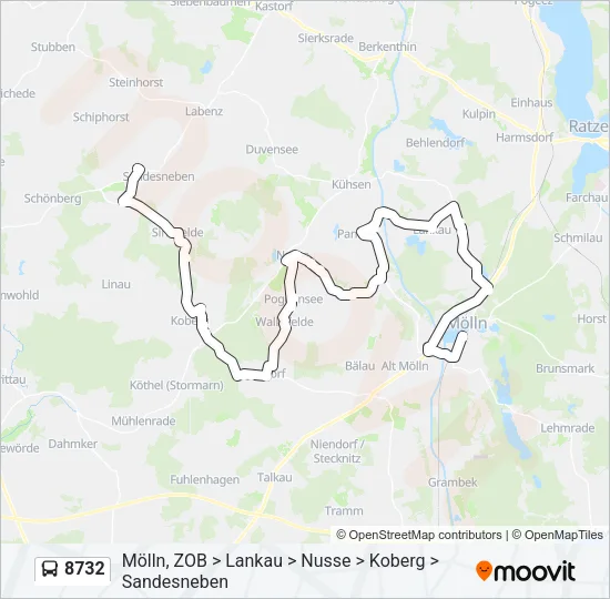 8732 Bus Line Map