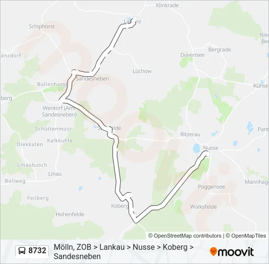 8732 Bus Line Map