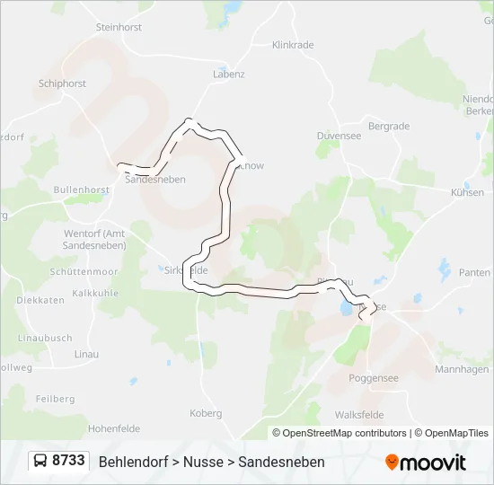 8733 Bus Line Map