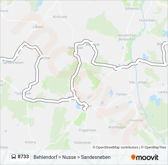 8733 Bus Line Map