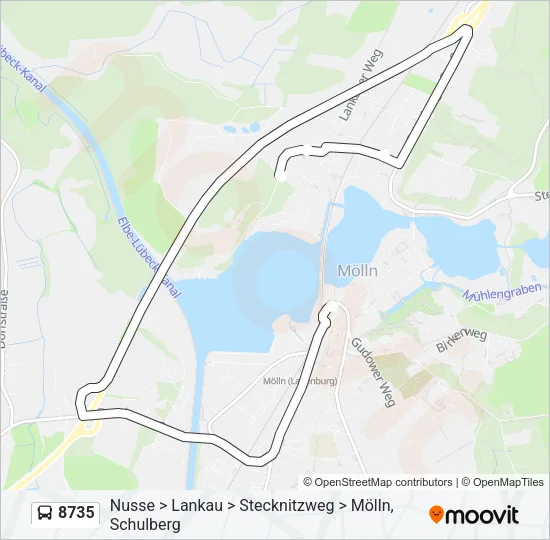 Автобус 8735: карта маршрута