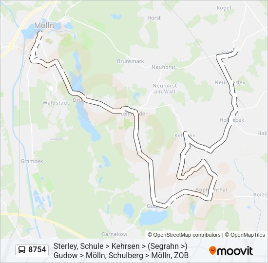 Автобус 8754: карта маршрута
