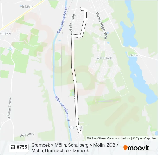 8755 Bus Line Map