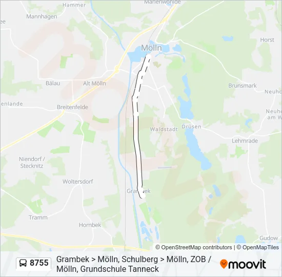 8755 Bus Line Map