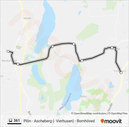 Автобус 361: карта маршрута