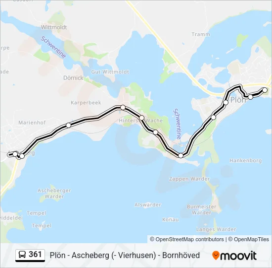 361 Bus Line Map
