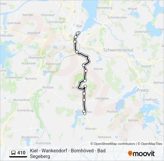 410 Bus Line Map