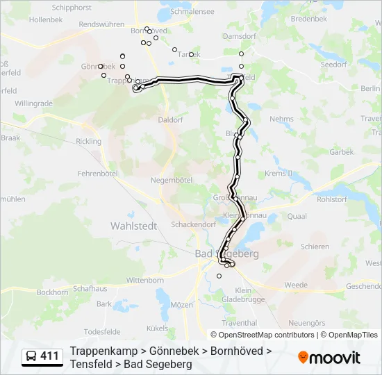 411 Bus Line Map