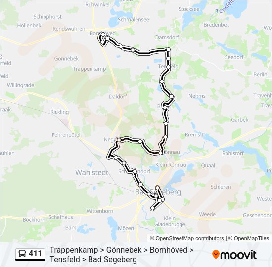 Автобус 411: карта маршрута