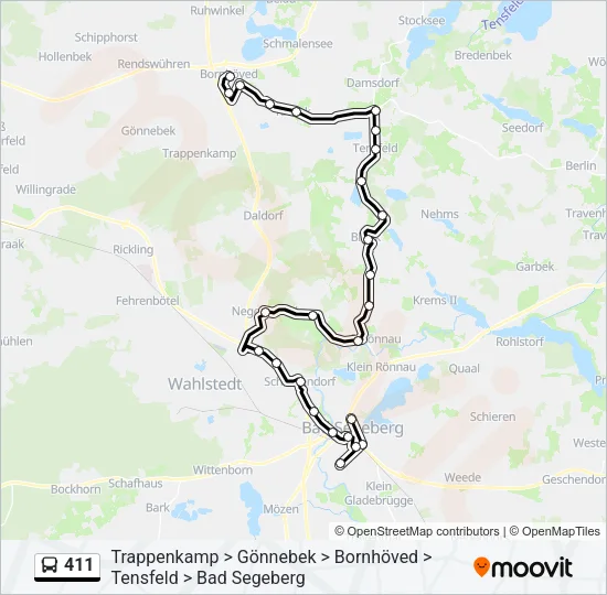 411 Bus Line Map