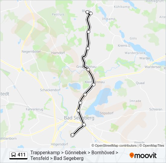 Автобус 411: карта маршрута