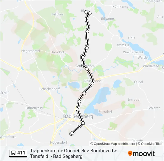 411 Bus Line Map